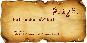 Hollender Ábel névjegykártya